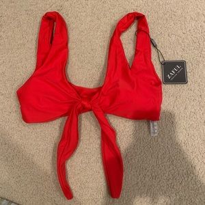 Zaful tie front red bikini